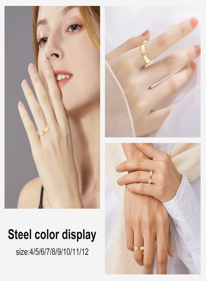 YCSLYW Ladies Stainless Steel Ring - Golden High Polish Wedding Jewelry for Women. Sizes 5-10 - Image 5